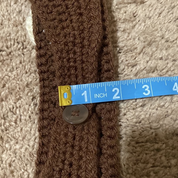 COPY - Brown Crocheted Headband with Cream Flower - Picture 8 of 8